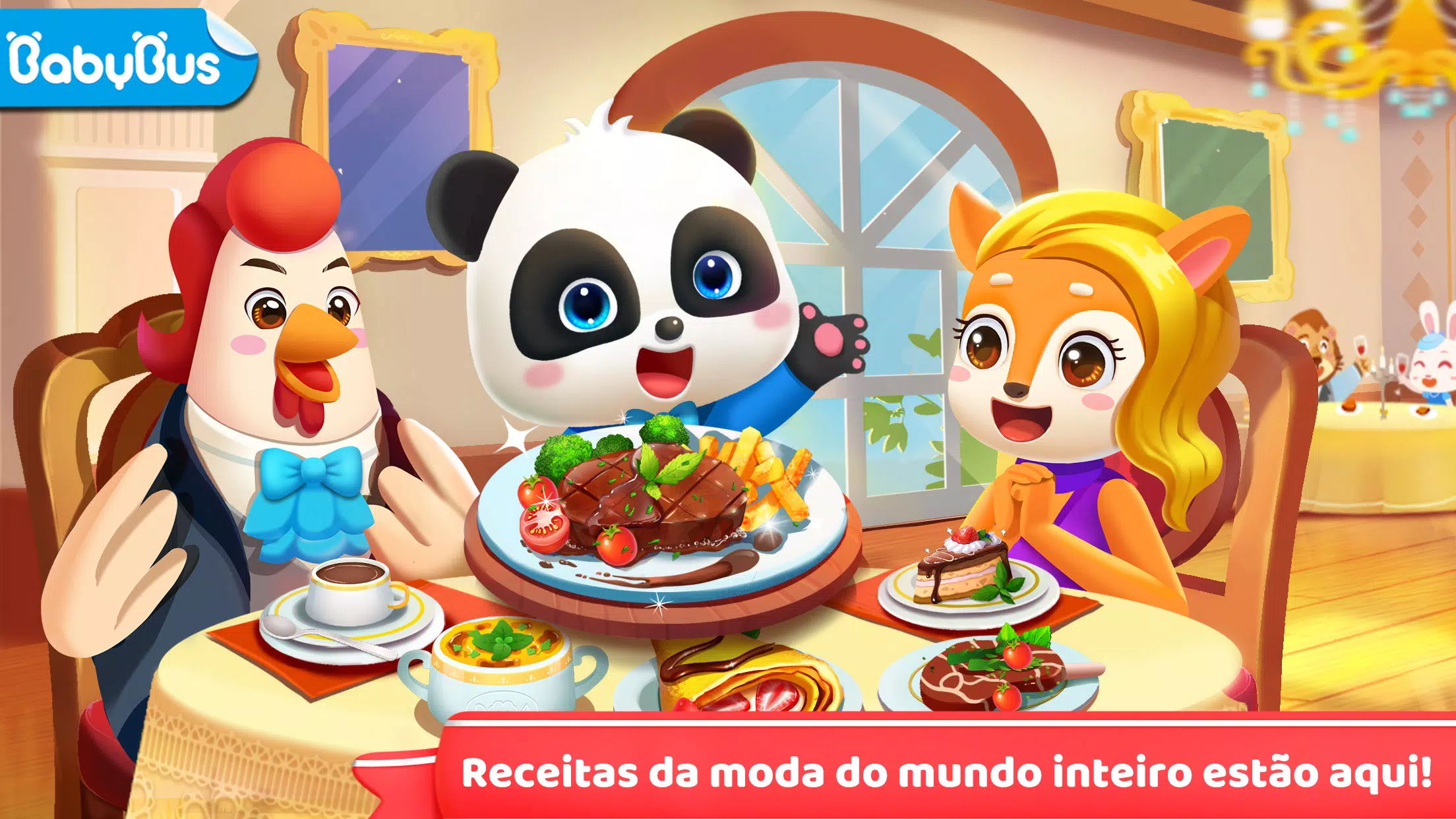 BEBÊ PANDA - FESTA DA COZINHA BABYBUS - JOGO DE FAZER COMIDA 