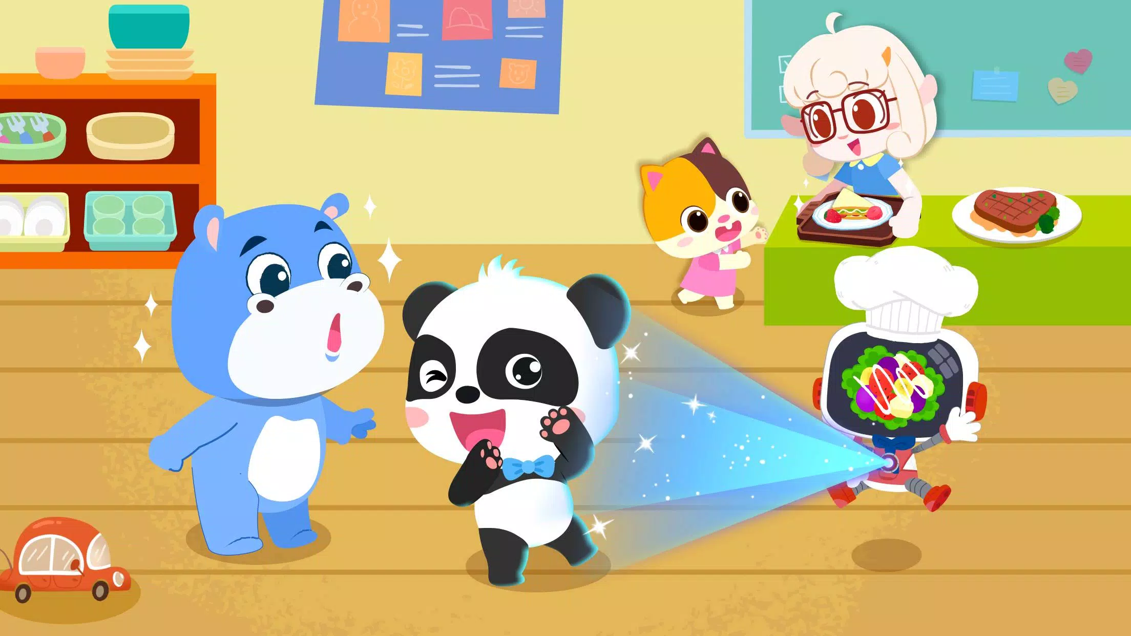 BEBÊ PANDA - FESTA DA COZINHA BABYBUS - JOGO DE FAZER COMIDA 