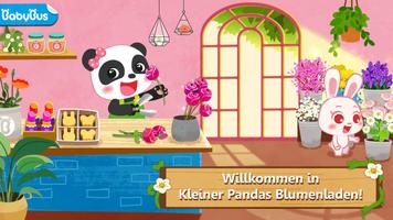 Blumenkurs mit kleinen Panda Plakat