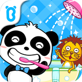 Au bain, bébé panda - Hygiène icône