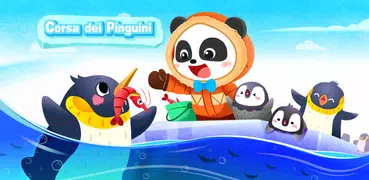 Corsa dei pinguini del piccolo panda