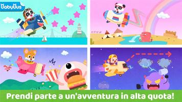 Poster L'aeroplano di baby Panda