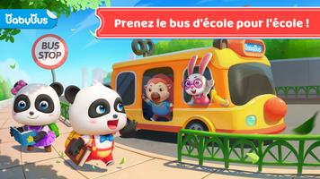 Bus scolaire de Bébé Panda Affiche