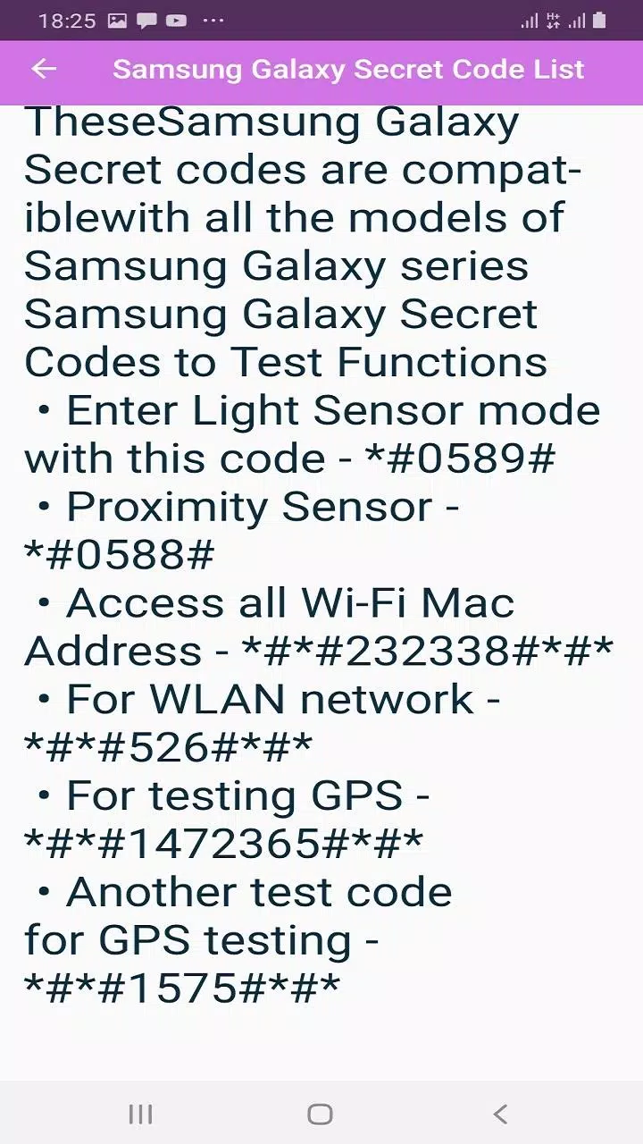 Samsung Galaxy Secret Code APK for Android Download