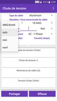 Calc de chute de tension capture d'écran 3