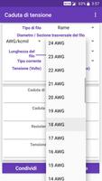 1 Schermata Calc di caduta di tensione