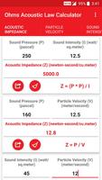 Ohms Acoustic Law Calculator โปสเตอร์