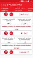 1 Schermata Legge di Acustica di Ohm