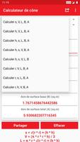 Calculateur de cône capture d'écran 1