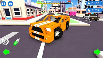 Blocky Racing Game- Car Game Affiche