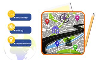 GPS Route Finder et navigation Affiche