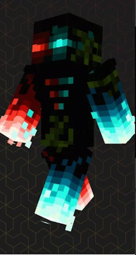 Herobrine flame and ice Minecraft Skin