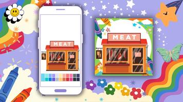 Coloring Book: Meat Shops screenshot 2