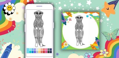 Coloring Book: Meercat Mandala captura de pantalla 1