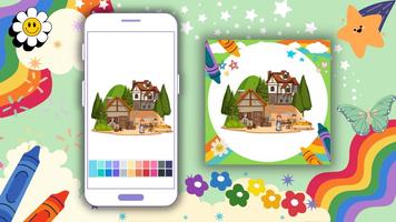 Offline Coloring Book: Village screenshot 2