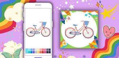 Offline Coloring Book: Bicycle screenshot 1