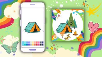 Offline Coloring Book: Camping Affiche