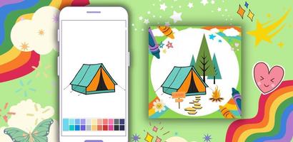 Offline Coloring Book: Camping capture d'écran 1