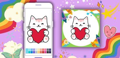 Offline Coloring Book Xmas Cat اسکرین شاٹ 3
