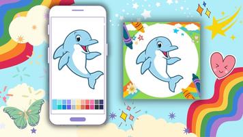Offline Coloring Book Dolphin capture d'écran 2