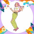 Off Coloring Book Girl Fashion icono