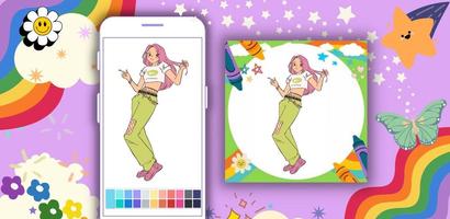 Off Coloring Book Girl Fashion captura de pantalla 1