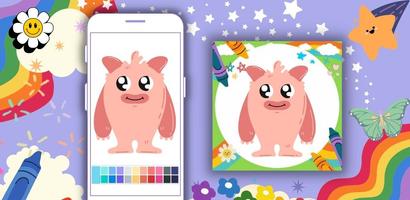 Coloring Book Kawaii Monster Ekran Görüntüsü 1