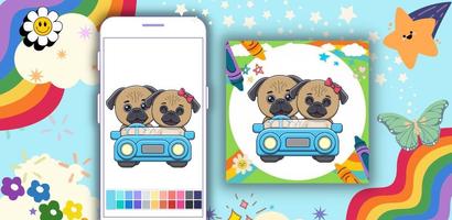 برنامه‌نما Offline Coloring Book: Pug Dog عکس از صفحه