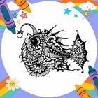 آیکون‌ Coloring Angler Fish Mandala