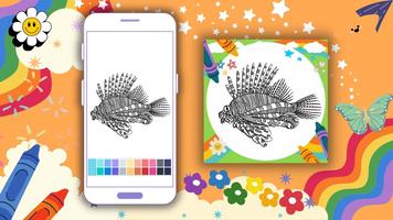 Coloring: Batray Fish Mandala 海報