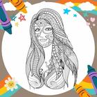 Coloring: Black Girl Mandala आइकन