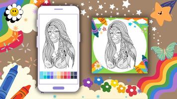 Coloring: Black Women Mandala syot layar 2