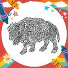 Coloring: Cape Buffalo Mandala icono