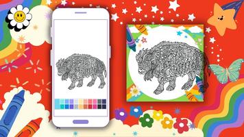 Coloring: Cape Buffalo Mandala Poster