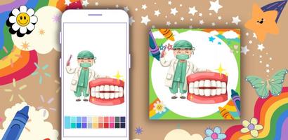 Coloring Book: Dentist Offline captura de pantalla 3