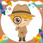 Coloring Book: Detective-icoon