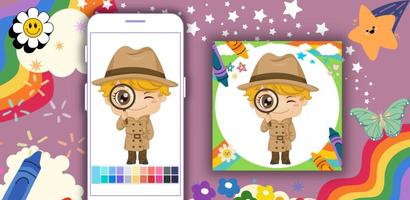 Coloring Book: Detective screenshot 1