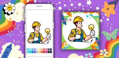 Coloring Book: Electrician App screenshot 1