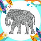 Coloring Book Elephant Mandala simgesi