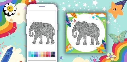 Coloring Book Elephant Mandala Ekran Görüntüsü 3