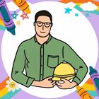 Coloring Book: Factory Worker icon