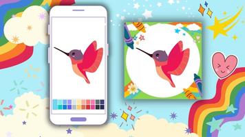 Coloring Book: Hummingbird App Affiche