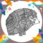 Coloring Book Hedgehog Mandala ikon