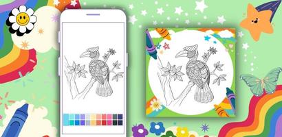 Coloring Book Hornbill Mandala Screenshot 1