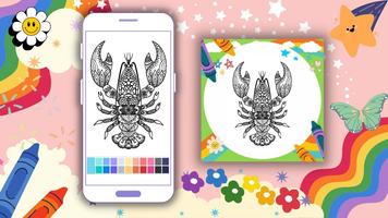 Poster Coloring Book: Lobster Mandala
