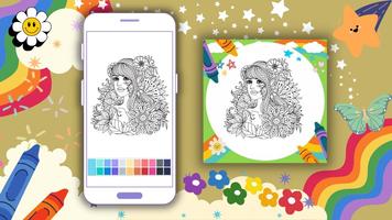 Coloring Book Princess Mandala Plakat