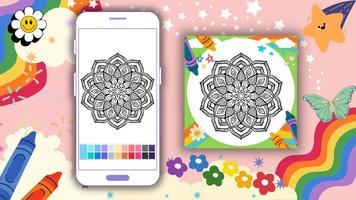 Coloring Book Rangoli Mandala Affiche