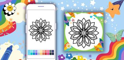 Coloring Book Relaxing Mandala syot layar 1