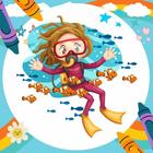 Coloring Book: Scuba Diver icon