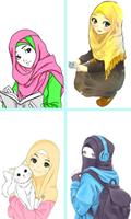 Hijab Cartoon Muslimah Images imagem de tela 1